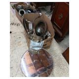 Metal & silver plated serving ware . Mirrored
