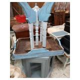 Blue table needs repairs on legs plus octagon end