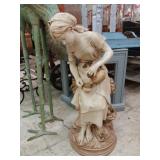 Girl plaster statue 30" tall very heavy