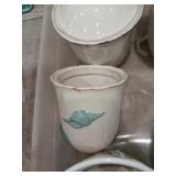 Cracker Barrel canisters one with broken handle,