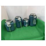 Stoneware Canisterï¿½s with Measuring Spoons Set