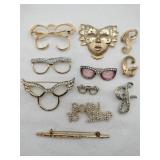 Unique glasses, letters ,mask some rhinestone