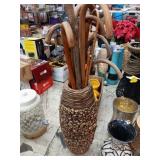 Rattan Umbrella Stand  24"  With Canes and