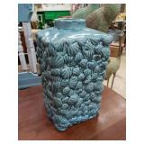 Teal shell vase 11"Hx7"W