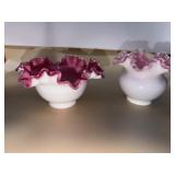 Fenton Ruffled Edge Bowl 6 1/2ï¿½x4ï¿½ and Vase 5ï¿½x