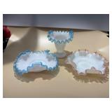 Fenton Ruffled Edge Milk Dishes 6ï¿½x2ï¿½ and Vase 4