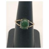 1/20 10K GF greenstone ring size 6.5.    .060oz