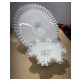 Fenton Ribbon Edge Cake Display 13ï¿½x5ï¿½ and Fenton