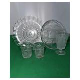 Cut crystal tumblers, Fostoria "Diamond Point" 6"