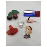 Brownie, Cherry, mouse, heart pins