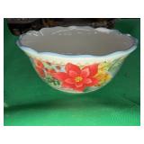Pioneer Woman Fluted Mixing Bowl Green Plaid with