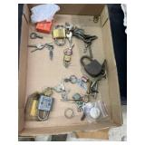 Old padlock and key collection