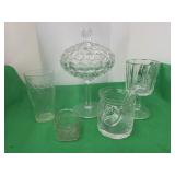 Candy Dish with Lid, Giblet with Grape Design,