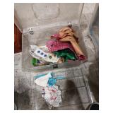 Clear sewing case with contents