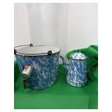 Enameware Coffee Pot and Bucket