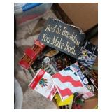 Christmas lights, cinnamon sticks, bandana flag &