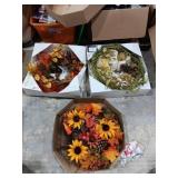 3 wreaths, 2 Fall, all new