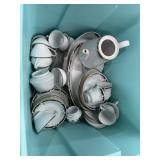 Crown Ming China Tea Pot Cups Saucers Plater