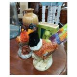 Ceramic beautiful decor, Birds & Deer. Vase 12"H