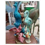 Beautiful group of Birds, turquoise,  teal, pink