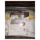 King comforter set white, yellow tan, and green