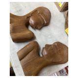 A man and woman African art style wooden carved