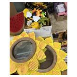 Wooden watermelon decoration two sunflower wall,
