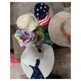 Summer hats , some seem ti be new, 1 has extra