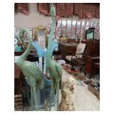 Metal Heron 72"" tall, spout in the mouth &