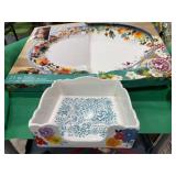 Pioneer Woman Willow Platter 22ï¿½ and Napkin
