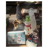 Glass, ceramic, and other snowman items