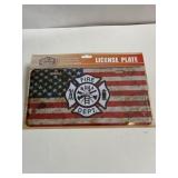 6 in x 12 in metal Fire Department license plate