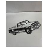 8 in x 17 in metal Chevy truck sign