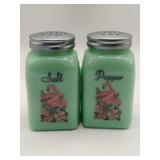 Modern Pink flamingo jadeite salt pepper