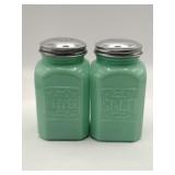 Modern large jadeite salt and pepper