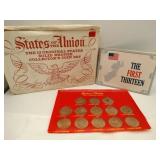 Stated the union  13 original state solid brass