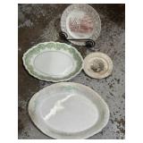 Old transfer ware plates, Johnson Bros etc.