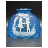 Westmoreland "Blue Mist" Mary Gregory style fairy