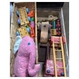 Older wooden toys, fire trucks, trains, etc.