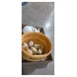 Decorative welcome basket and easter home decor