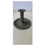 Metal candlestick holder with adjustable base