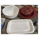 Italian embossed grape leaf pattern dishes and
