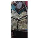 2 wooden arm chairs with matching upholstery