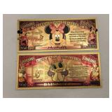 Novelty  Minnie mouse & Daisy duck gold foil