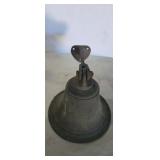 Metal dinner bell with 6in base