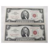 1963 red seal $2 bills