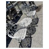 cast aluminum patio set Including small table and