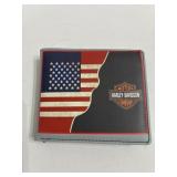New USA flag-Harley Davidson leather billfold