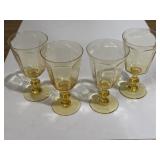 4 vintage Lenox Antique Yellow water goblets