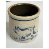 1986 Rowe Pottery Works cobalt blue pig 6"